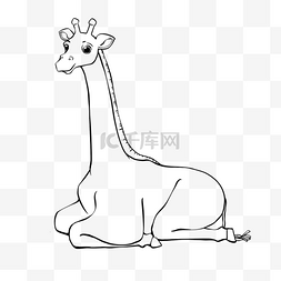 giraffe clipart black and white 线稿长颈