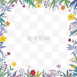 花卉边框免抠素材图片_手绘花卉边框
