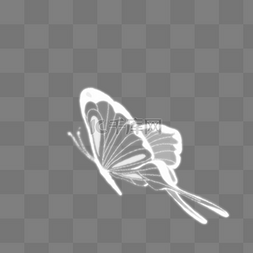 精灵之翼图片_卡通白色的蝴蝶免扣图