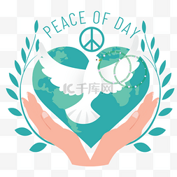 手绘世界和平日国际节日和平鸽