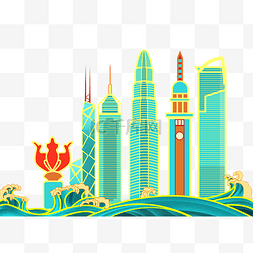 国潮城市建筑群香港