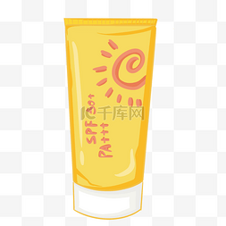 防晒乳广告图片_黄色太阳夏日夏季简单防晒