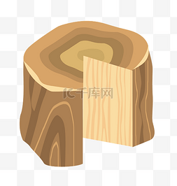 木质圆木树桩