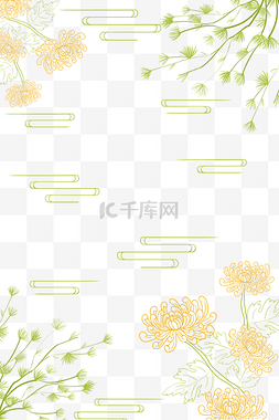 植物底纹手绘图片_手绘重阳节线描底纹