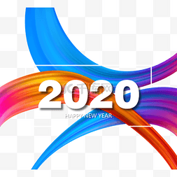 颜色闪亮的抽象曲线立体2020