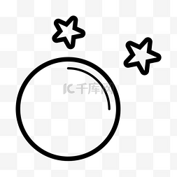 黑色圆弧创意月亮星星元素