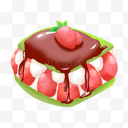 蛋糕免抠下载图片_生日抹茶巧克力草莓蛋糕免扣下载