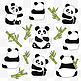 创意动物熊猫矢量图纹理