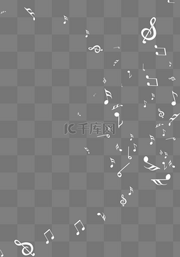 音符素材图片_白色飞扬音符
