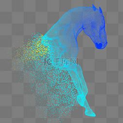光图片_马奔跑科技动物智能魔幻数据光点