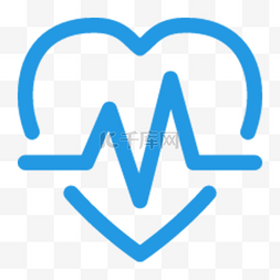 icon设计图片_蓝色线性icon医疗图标设计心电图