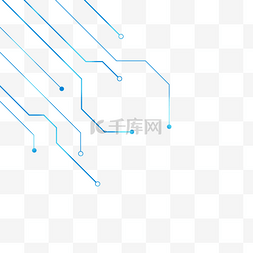 科技感装饰蓝色图片_不规则图形科技感点线蓝色