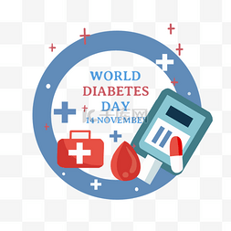 world diabetes day手绘糖尿病检测仪器