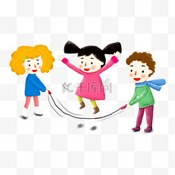 跳绳体育图片_彩色跳绳的儿童