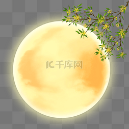 月亮古风图片_中秋节桂花赏月