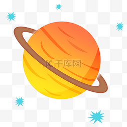 星球黄色图片_卡通橙色渐变星球