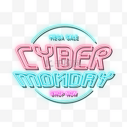 sale图片_霓虹灯光效cyber monday sale