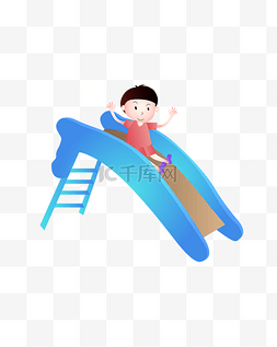 滑滑梯图片_男孩滑滑梯