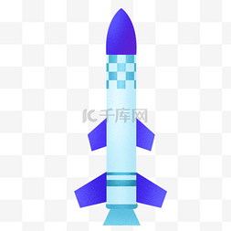 蓝紫色火箭图标免抠PNG素材