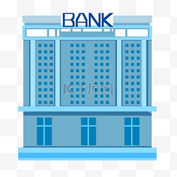 蓝色银行建筑