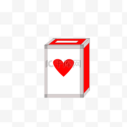 爱心透明图片_公益捐款箱红色透明
