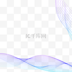 抽象流线图片_蓝紫色波浪渐变曲线线条
