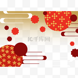 春节日系花纹背景