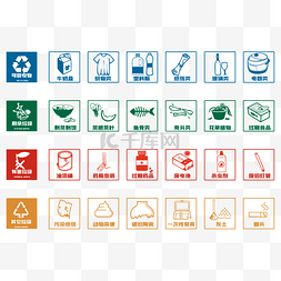 常用应用矢量图片_垃圾分类矢量图标