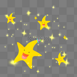 星星闪光点图片_星光金黄色卡通星空