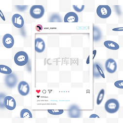 点赞关注收藏图片_蓝色点赞图标简约社交边框