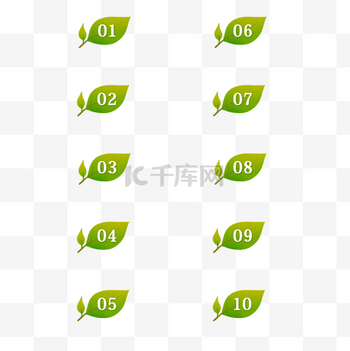 绿色树叶数字分隔符