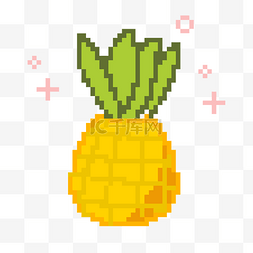 夏季菠萝图片_像素风夏日卡通可爱水果菠萝