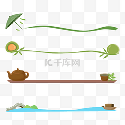 茶杯图片_清明清明节卡通分隔线矢量图