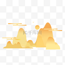 云图片_金色山云纹理背景