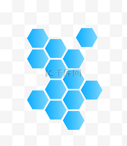 图案图形图片_蓝色商务科技矢量六边形几何图形