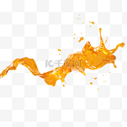 果汁图片_橙色果汁液体飞溅3d元素