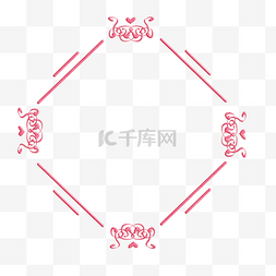 红色边框边框图片_菱形欧式花纹边框