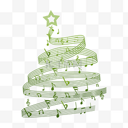 绿色螺旋抽象圣诞音乐圣诞树