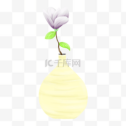 紫色的花朵图片_一枝紫色的玉兰花