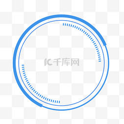 蓝色科技边框圆形图片_蓝色简约科技边框元素