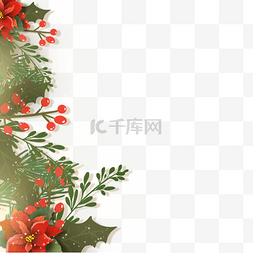 手绘花图片_christmas poinsettia光效圣诞花边框