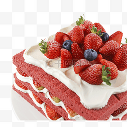 多层蛋糕素材图片_多层草莓奶油裸蛋糕生日