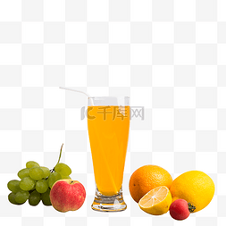 果汁缤纷图片_新鲜的水果和果汁