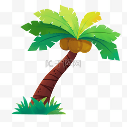 绿色椰子树图片图片_绿色椰子树插画
