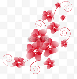 红色半透明装饰花朵