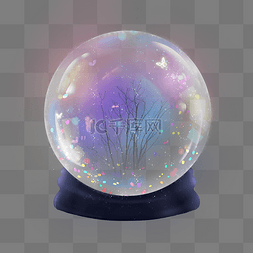 水晶球立体彩色发光梦幻