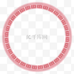 中式简约回纹菱格标题框图片_中式复古回纹圆框