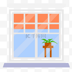 玻璃窗图片_玻璃窗植物盆栽