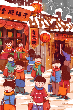 新年春节过节年货街