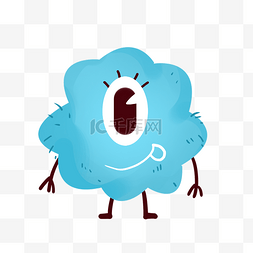 细菌蓝色图片_可爱病毒细菌卡通小清新